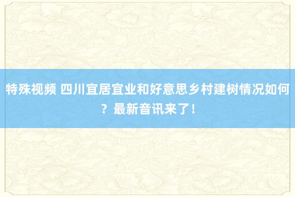特殊视频 四川宜居宜业和好意思乡村建树情况如何？最新音讯来了！
