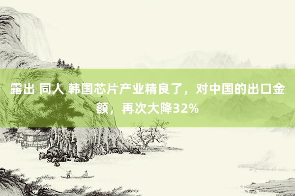 露出 同人 韩国芯片产业精良了，对中国的出口金额，再次大降32%