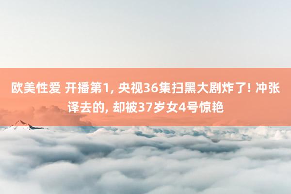欧美性爱 开播第1， 央视36集扫黑大剧炸了! 冲张译去的， 却被37岁女4号惊艳