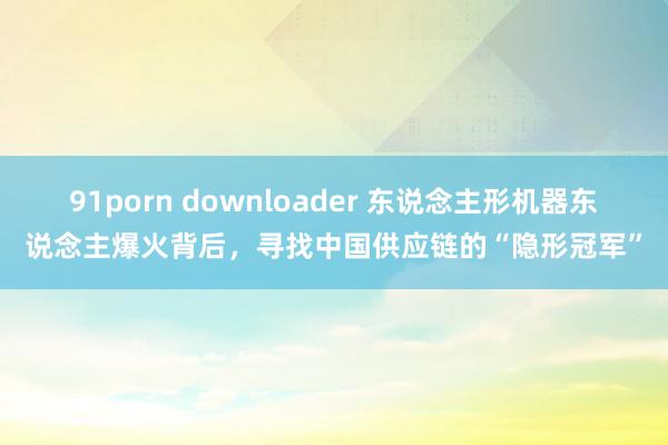 91porn downloader 东说念主形机器东说念主爆火背后，寻找中国供应链的“隐形冠军”